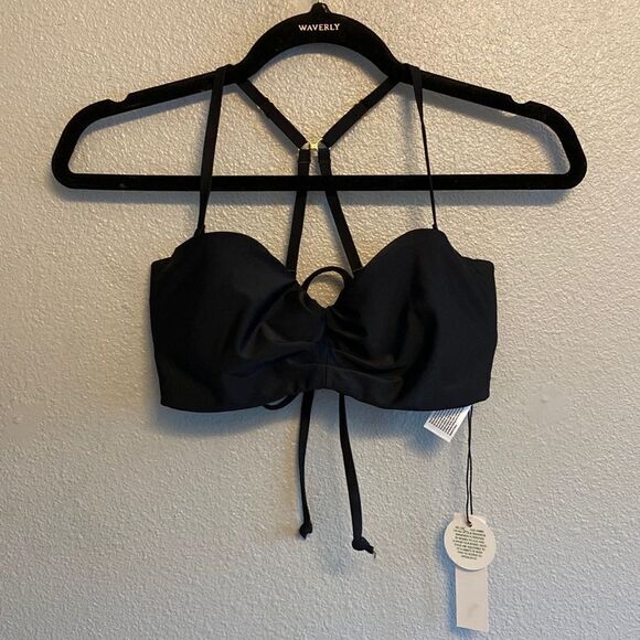NWT- Swiminista Black ”JOY” bikini braided top with gold hardware- Size Small - Picture 2 of 14